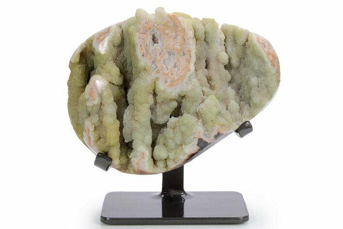 Sparkling Green Prasiolite Quartz Formation on Metal Stand #357211